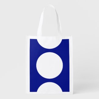 White Circles on Blue Grocery Bag