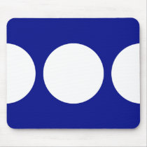 White Circles on Blue mousepads