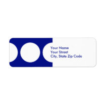 White Circles on Blue return address label labels