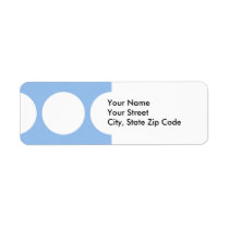 White Circles on Light Blue return address label labels