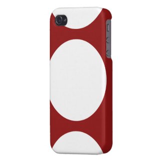 White Circles on Red Case For iPhone 4