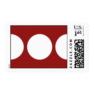 White Circles on Red – Small Stamp