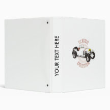 White classic racing car binders