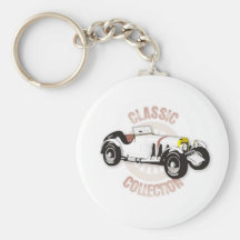 White classic racing car keychains