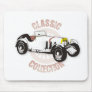White classic racing car mouse pad