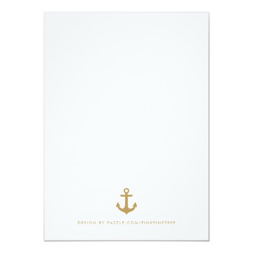 White Clean Nautical Anchor Wedding Insert Card Custom Announcement