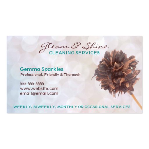 White Cleaning Services Business Cards (front side)
