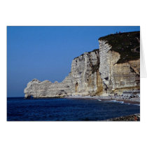 White cliffs on Normandy coast, France Cards