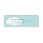 White Cloud on Teal Blue Sky labels