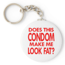 White Condom Make Me Fat Keychain