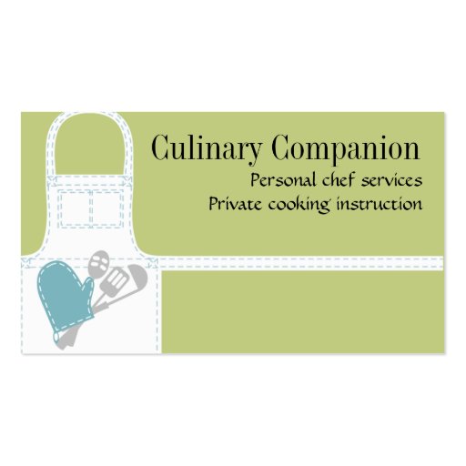 white cooking apron oven mitt utensils business... business card templates (front side)