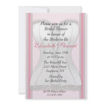 White Corset Bridal Shower Personalized Announcements