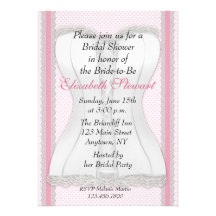 White Corset Bridal Shower Personalized Announcements
