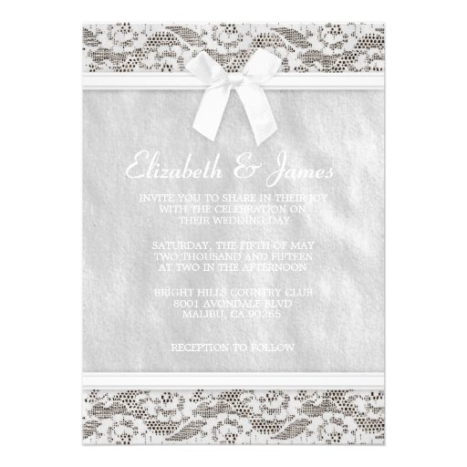 White Country Lace Wedding invitations