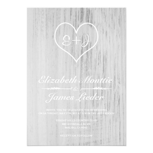 White Country Wedding Invitations