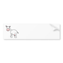White Cow Cartoon. Bumper Sticker