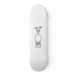 White Cow Cartoon. Front. Custom Skateboard