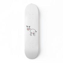 White Cow Cartoon. Skate Deck