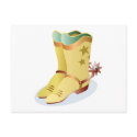 White Cowboy Boots with Riding Spurs postcards