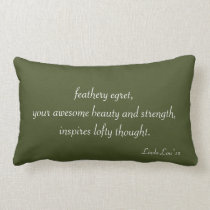 White Crane with Haiku on Back pillows