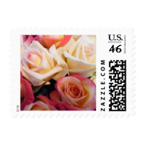 White, Cream and Pink Roses postage