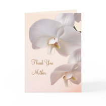 White - cream Orchids Wedding. Thank you Mother Card