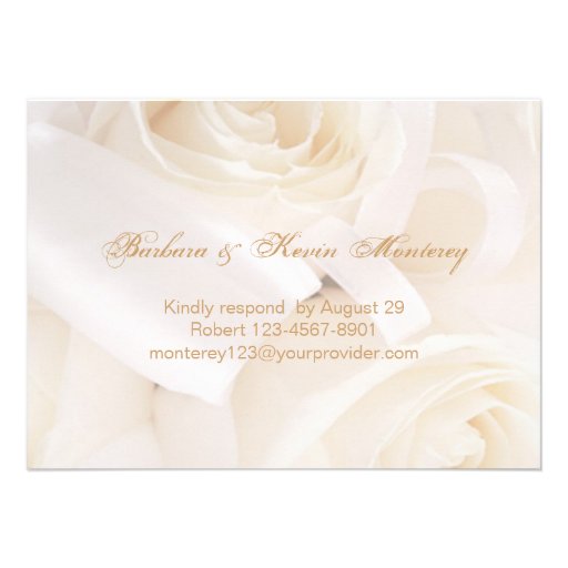 White cream roses 50th Wedding Anniversary Custom Invite
