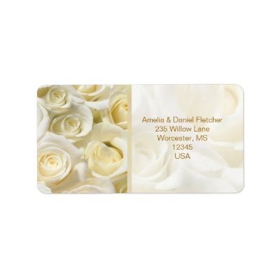 White-cream roses Address Avery Label