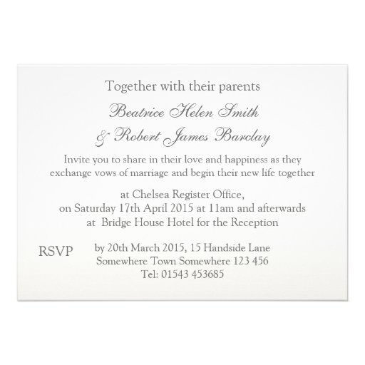 White cream roses and rings Wedding Invitation