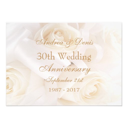 White cream roses marriage renewal ceremony personalized announcements