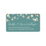 White Cream Sakura Cherry Blossoms Address Labels labels