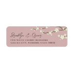 White Cream Sakura Cherry Blossoms Address Labels labels