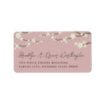 White Cream Sakura Cherry Blossoms Address Labels labels