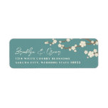 White Cream Sakura Cherry Blossoms Address Labels labels