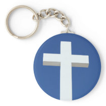 White Cross Keychains