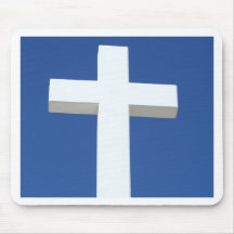 White Cross Mouse Mat