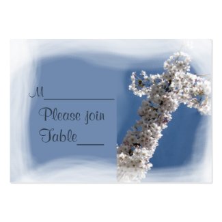 White Cross on Blue Sky First Communion Place Card Large Business Cards (Pack Of 100)