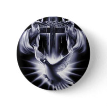 White Cross with Dove Pins