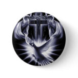 White Cross with Dove buttons