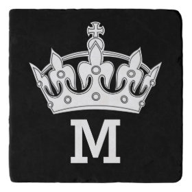 White Crown Monogram Personalized Trivets