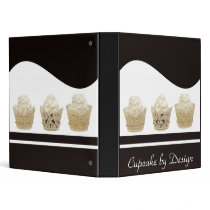 White Cupcake Black Background Presentation Binder by jbranam White Cupcake Black Background Presentation Binder