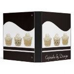 White Cupcake Black Background Presentation Binder