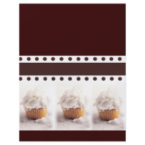 White Cupcakes on Brown Background Business Items flyers