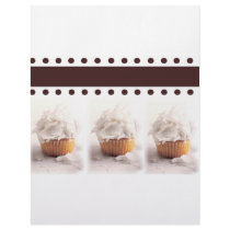 White Cupcakes on Brown Background Business Items letterhead by jbranam White Cupcakes on Brown Background Business Items letterhead
