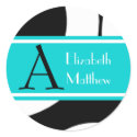 White Customize Last and First Name Sticker