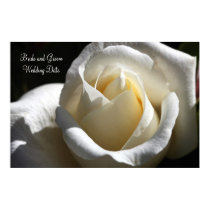 White Cut Rose Wedding Keepsake posters