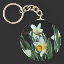 White Daffodils keychain