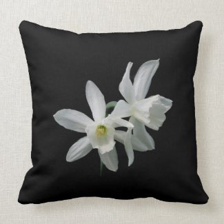 White Daffodils mojo_throwpillow
