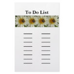 White Dahlia Bee "To Do List" stationery