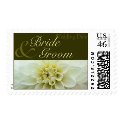 White Dahlia • Bride & Groom Stamp by SabineStGreetings